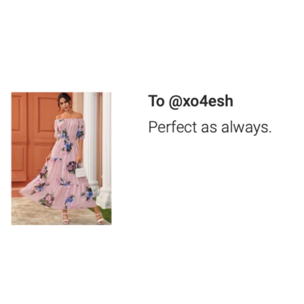 Off Shoulder Pink Floral Maxi Dress - Picture 6 of 8